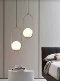 Oval Gold Glass Pendant Light | Cafe Design