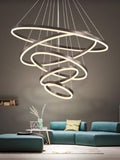 Gwen Modern 5 - Rings Chrome Chandelier | Designer Series