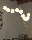 Saber 10 Globes Gold and White Pendant Lamp | Designer Series