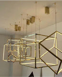 Martis Cube Gold LED Pendant Lamp | High Ceiling Series