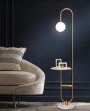 Tracy Gold Floor Lamp with Side Table | Modern Series