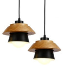 Darby Black and Wood Pendant Lamp | Minimalist Series