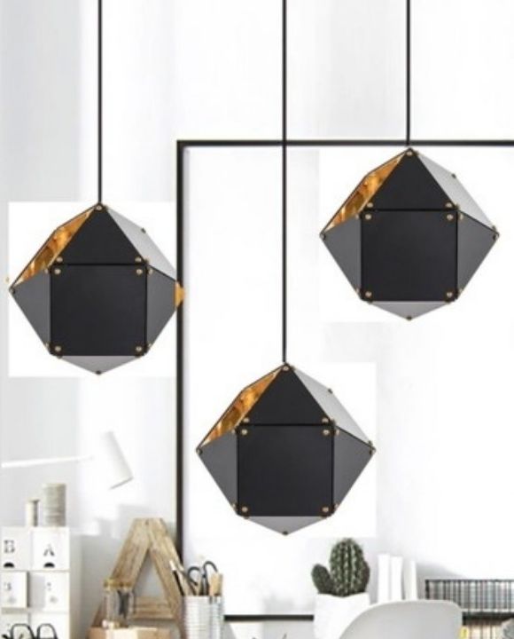 Black and Gold  Decagon Pendant Lamp | New Arrival