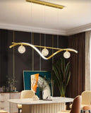 Emlyn Gold Pendant Light with Fairy Lights in the Glass Balls | Modern Series
