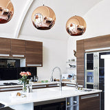 Sphere Rose Gold Pendant Lamp | Chrome Design