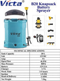 VICTA B20 Knapsack Battery Sprayer Heavy Duty Strong Pump