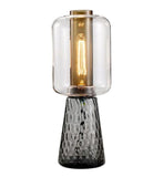 Deeya Smokey Black with Clear Glass Table Lamp | Minimalist Series