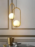 Oval Gold Glass Chandelier | Cafe Design