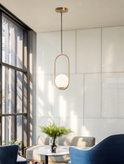 Oval Gold Glass Chandelier | Cafe Design