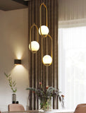 Oval Gold Glass Chandelier | Cafe Design
