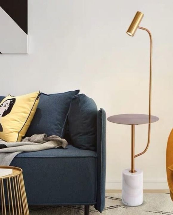 Gold and Marble Floor Lamp | Oriental Series
