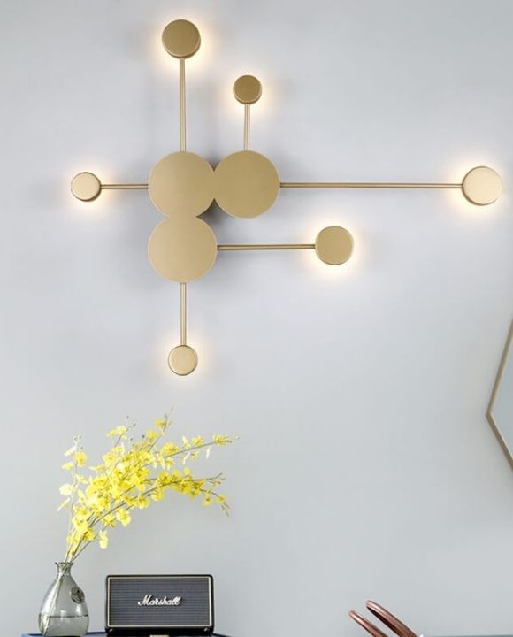 Globe 9 Bulb Gold Atomic Wall Light Classy Design TONG GING LIGHTING ATELIERS S B 988651 V