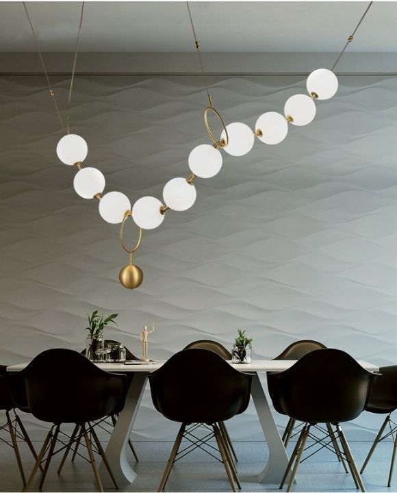 Saber 10 Globes Gold and White Pendant Lamp | Designer Series