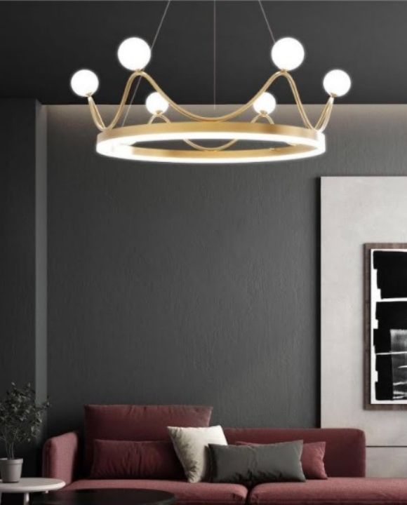 Royale Gold Crown LED Pendant Light | Posh Series