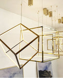 Martis Cube Gold LED Pendant Lamp | High Ceiling Series