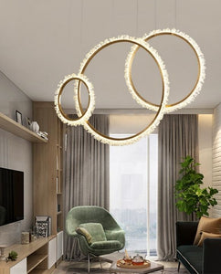 Banedetta Gold Ring with Crystal Pendant Lamp | New Arrival