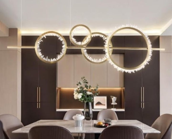 Cyntia Gold Rings LED Pendant Light | Luxury Series