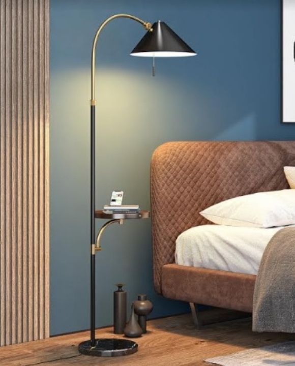 Lester Black and Gold Floor Lamp | Modern Series