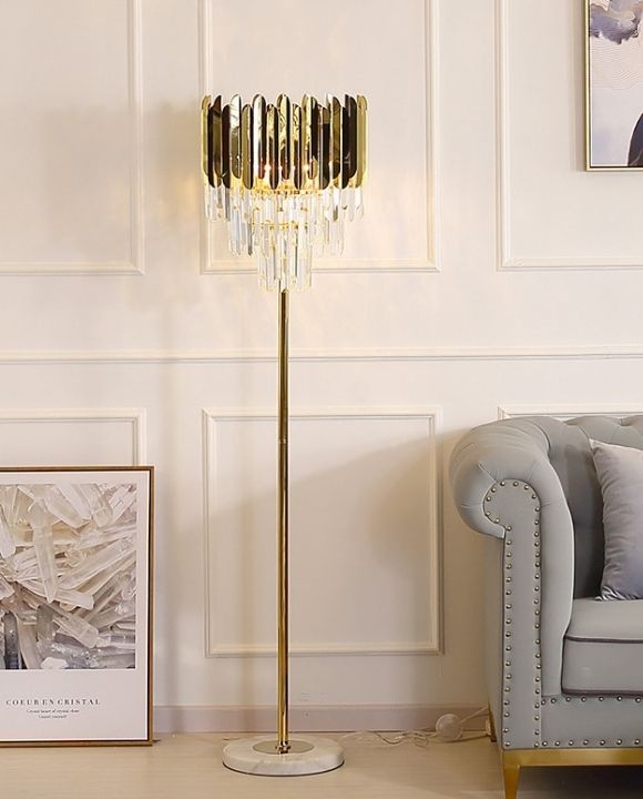 Eveld Gold Crystal Floor Lamp | Classy Series