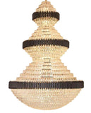 Patera Black and Gold Crystal High Ceiling Chandelier | Luxury Series