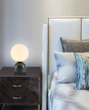 Jordana Marble Base and Glass Ball Table Lamp | New Arrival
