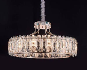 Clarence Single Layer Chandelier with Textured Crystals | Modern Luxury Series