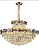 Vesevius Chandelier with Smokey Black and Clear Crystals | Modern Luxury Series