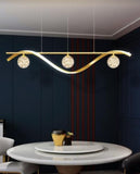 Emlyn Gold Pendant Light with Fairy Lights in the Glass Balls | Modern Series