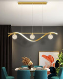 Emlyn Gold Pendant Light with Fairy Lights in the Glass Balls | Modern Series