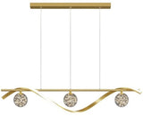 Emlyn Gold Pendant Light with Fairy Lights in the Glass Balls | Modern Series