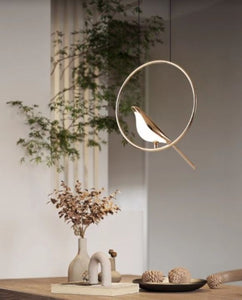Vinca Gold LED Single Bird Pendant Light | Modern Series