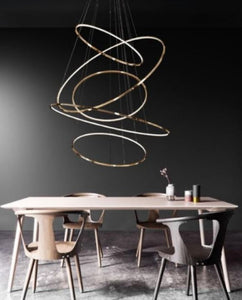 Louis Rose Gold Rings LED Pendant Light | Void Series