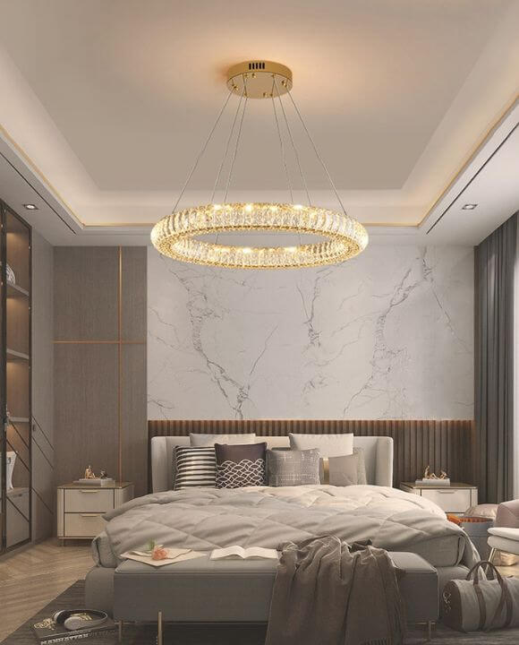 Camilla Round Gold Crystal Chandelier Luxury Series