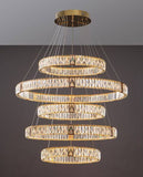 Evangeline 5 - Rings Gold Crystal Chandelier | Luxury Series