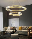 Lowell 2 - Rings Gold Crystal Pendant Light | Luxury Series