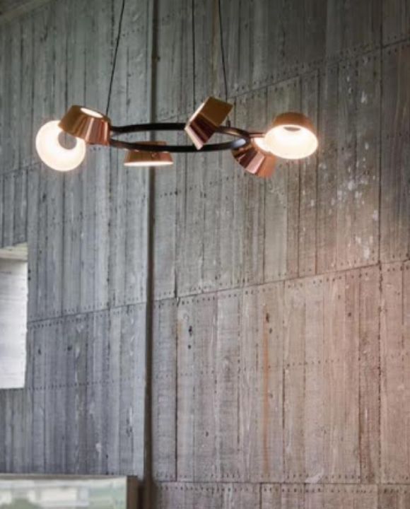 Pharsa 6 Head LED Rose Gold Pendant Light | Designer Series