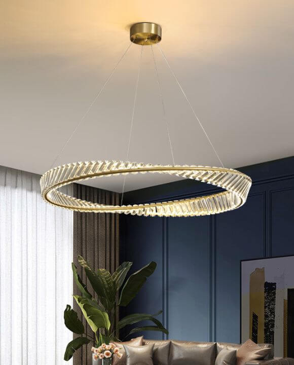 Andre Decorative Round Gold Crystal Pendant Light | Modern Design