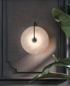 Unique White Round Marble Wall Lamp | New Arrival