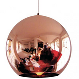Sphere Rose Gold Pendant Lamp | Chrome Design