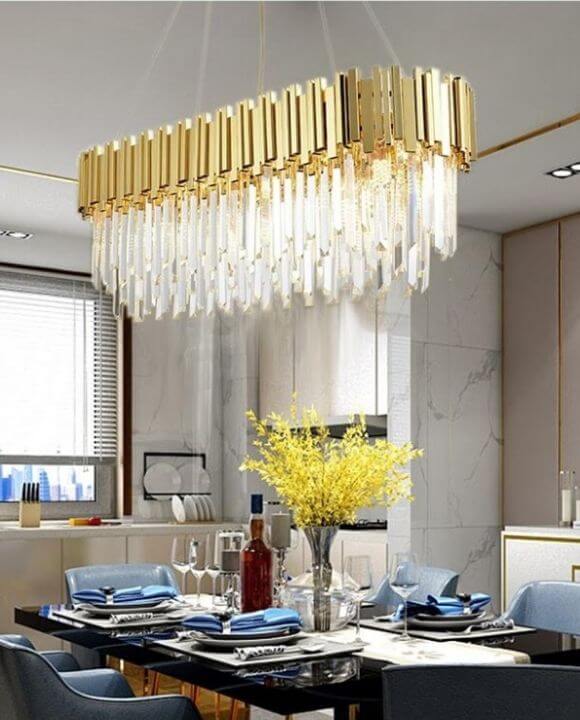 Arezzo Gold Rectangle Chandelier | Posh Series (D1200mm)