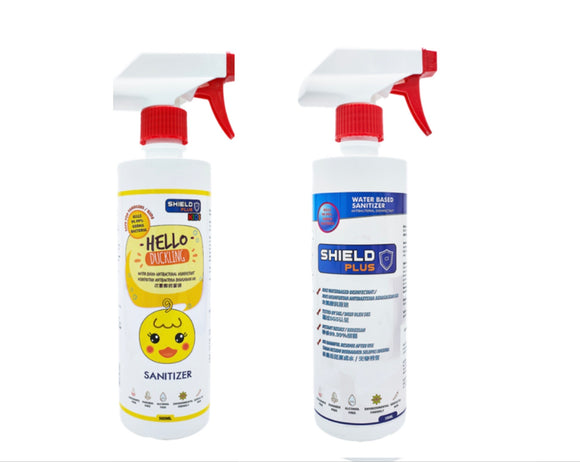 Home & Office Solution | SHIELD PLUS HAND SANITIZER 500ml - Adult and Kid Bundle