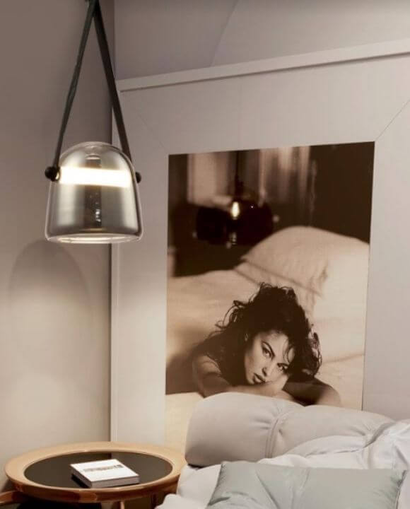 Smokey Grey Leather Pendant Light | Trendy Series