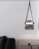 Smokey Grey Leather Pendant Light | Trendy Series