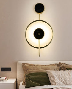 Clint Gold and Black Cultured Marble Wall Lamp | Designer Series